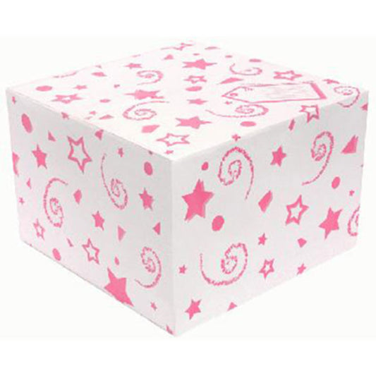 Caja para globo blanca con lunares rosa