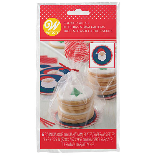 Bolsas con lazo y tarjetas para galletas de Navidad, Pack 6 u.