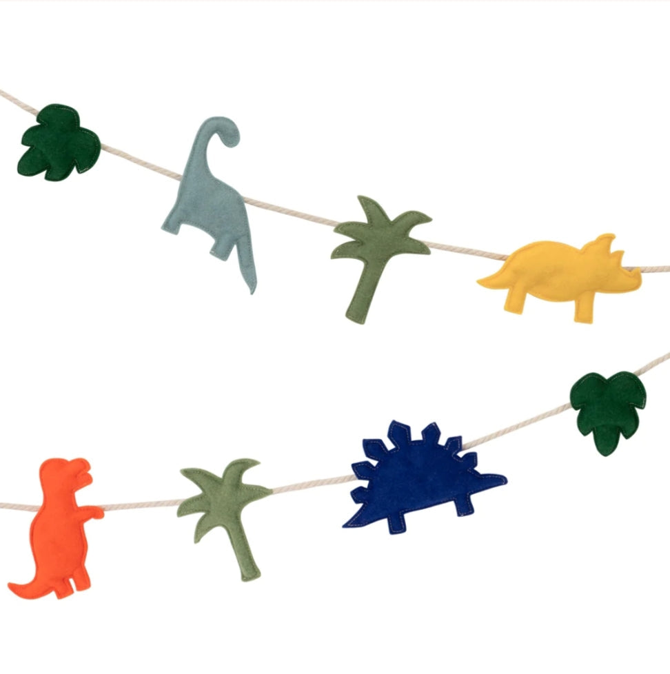 Guirnalda dinosaurios de fieltro
