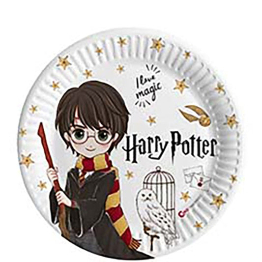 Platos Harry Potter infantil 23,00 cm. compostables, Pack 8 u.