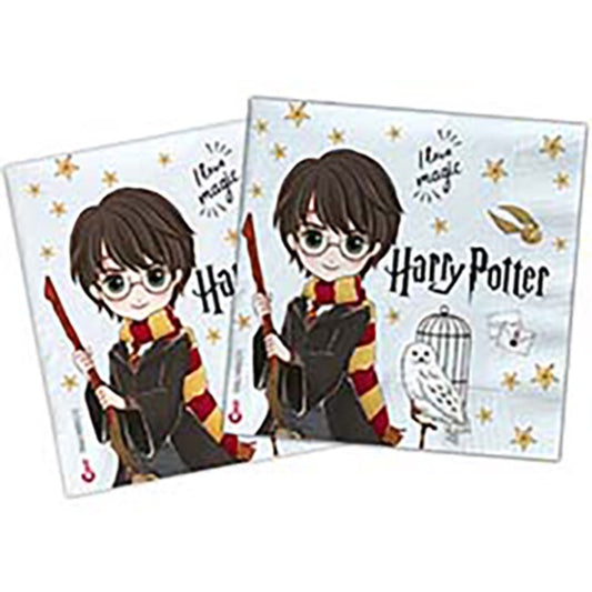 Servilletas Harry Potter infantil 33 x 33 cm. compostables, Pack 30 u.