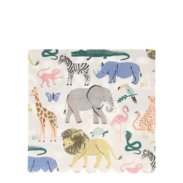 Servilletas Safari Animals 33 x 33 cm, Pack 20 u.