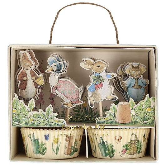 Cápsulas y decoración cupcakes Peter Rabbit, Pack 24/24 u.