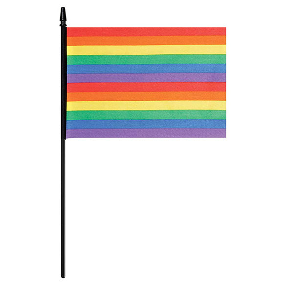 Bandera Arco Iris con palo 24,00 x 14,50 cm