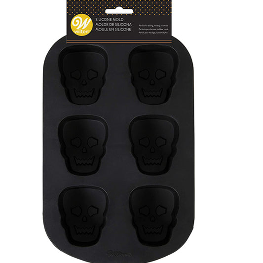 Molde silicona calaveras 6 cavidades, Wilton