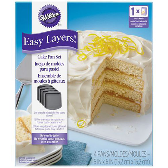 Moldes cuadrados tarta apilable Layer Cake Wilton, 4 piezas