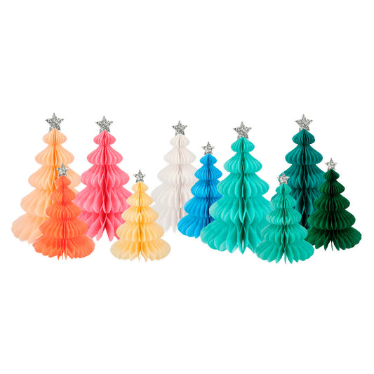 Set de árboles de Navidad de papel - pack 10 uds.