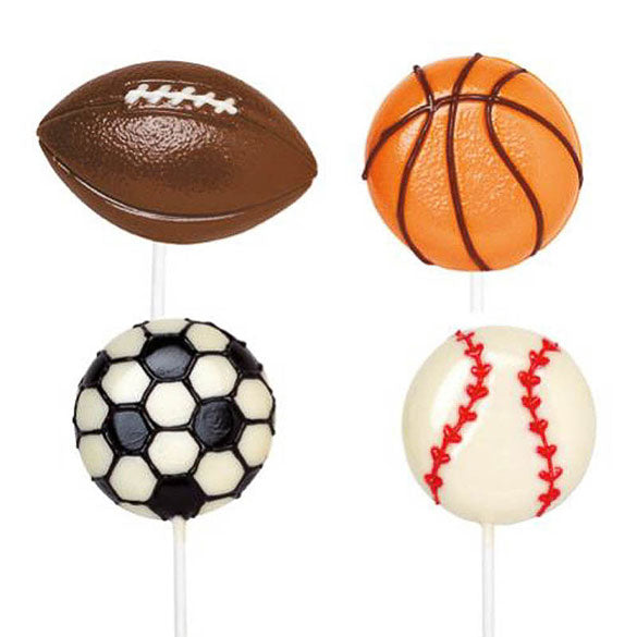 Molde piruletas balones deportes plástico 4 cavidades, Wilton