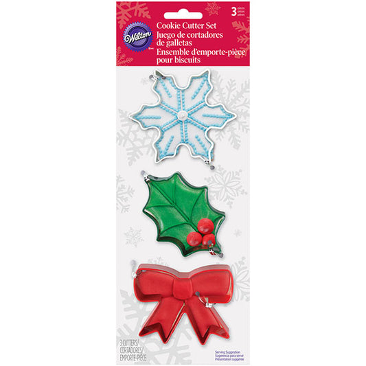 Cortadores de galletas con formas Navideñas Wilton, Set 3 u.