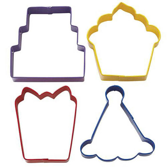 Cortadores galleta fiesta Wilton, Set 4 u.