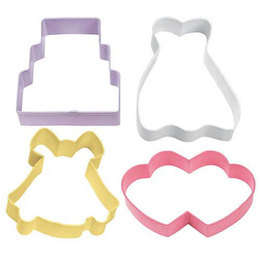 Cortadores galleta boda Wilton, Set 4 u.