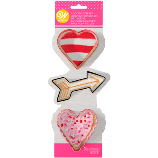 Cortadores galletas corazones  y flecha Wilton, Set 3 u.