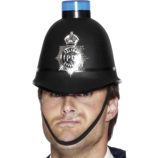 Casco policía inglés con luz