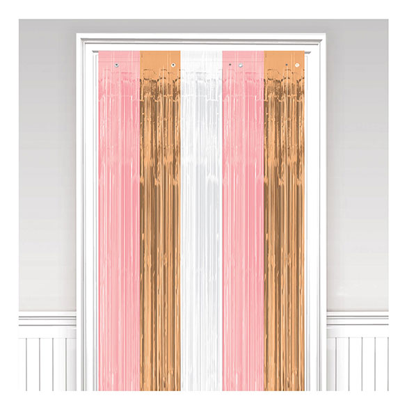 Cortina puerta metálica tricolor 2,43 x 0,91 m.