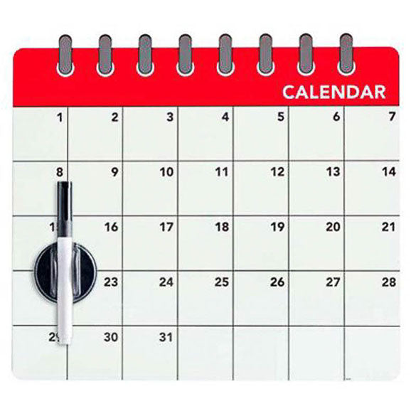 Pizarra magnética calendario mensual con rotulador