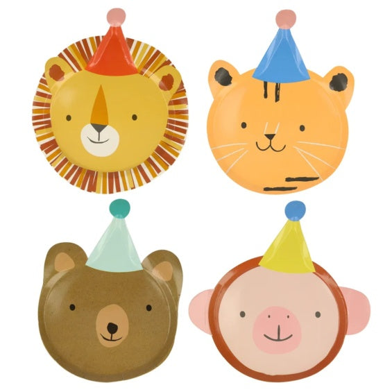 Platos desfile de animales, 23 cm, Pack 8 u.