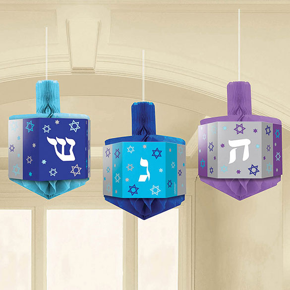 Decoración techo Hanukkah, 3 peonzas