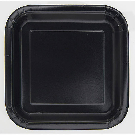 Platos negros 18  x 18 cm, Pack 16 u.