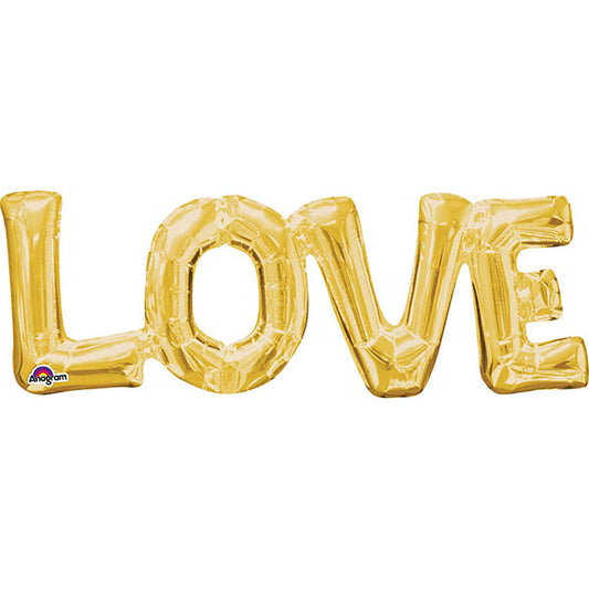 Globo texto love dorado 63 x 22 cm