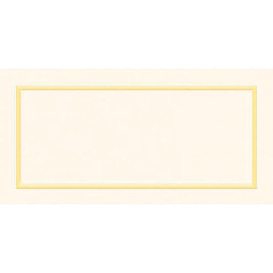 Tarjeta marca puestos crema borde oro, Pack 50 u.