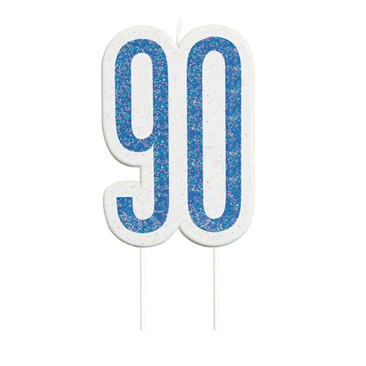Vela cumpleaños 90 años azul
