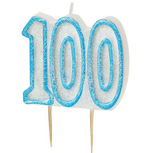 Vela cumpleaños 100 años azul