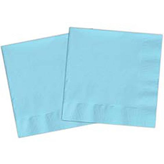 Servilletas lisas celestes 33 x 33 cm compostables, Pack 20 u.