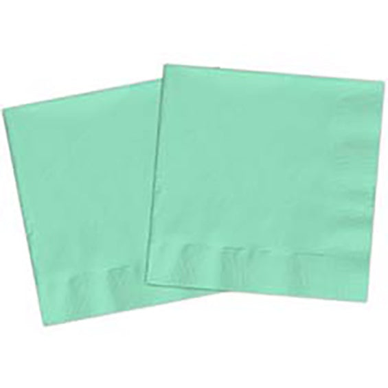 Servilletas lisas verdes menta 33 x 33 cm compostables, Pack 20 u.