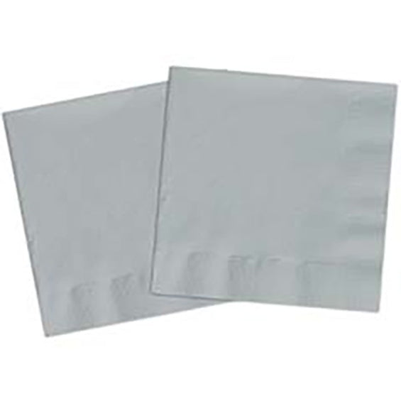 Servilletas lisas grises 33 x 33 cm compostables, Pack 20 u.