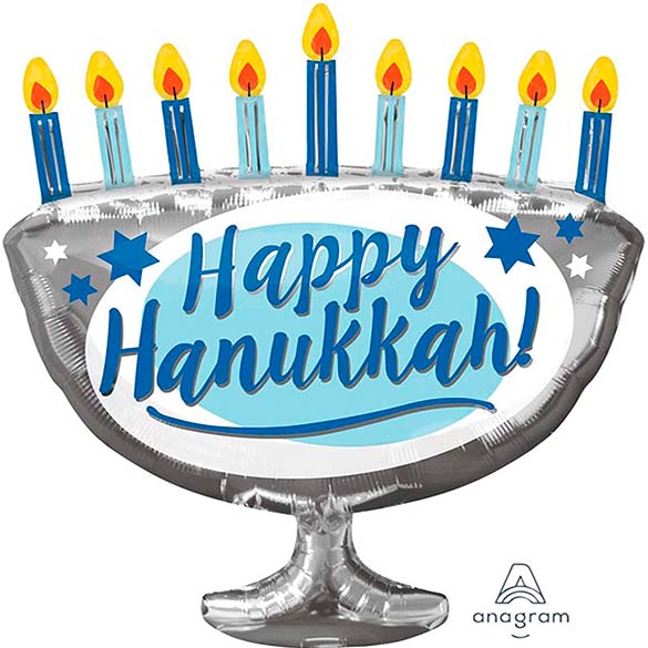 Globo Happy Hanukkah Candelabro 9 velas