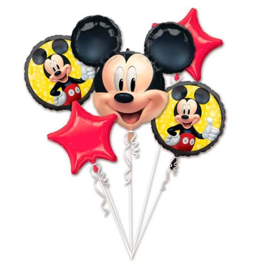 Ramo de 5 globos metálicos Mickey Mouse