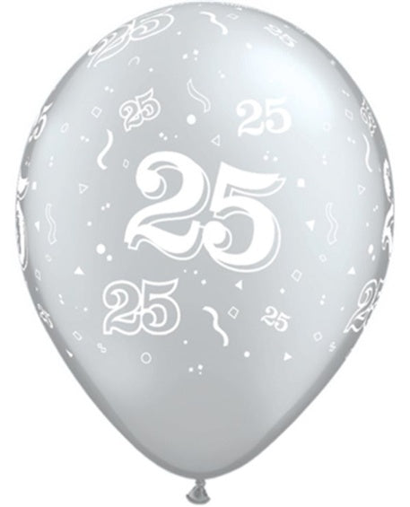 Globos de látex 25 aniversario. Pack 10 u.