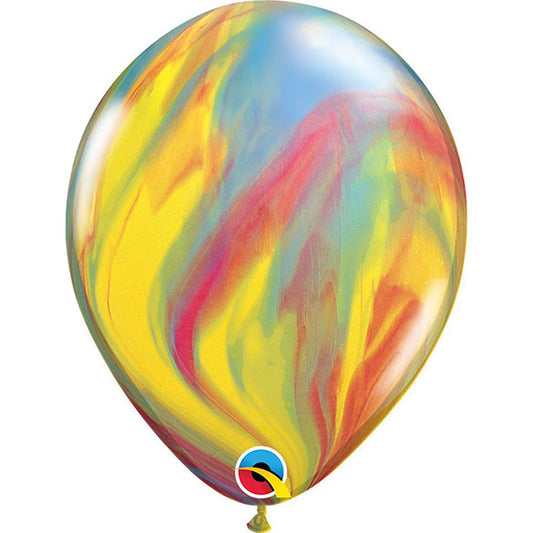 Globos de látex multicolor marmolados, Pack 6 u.