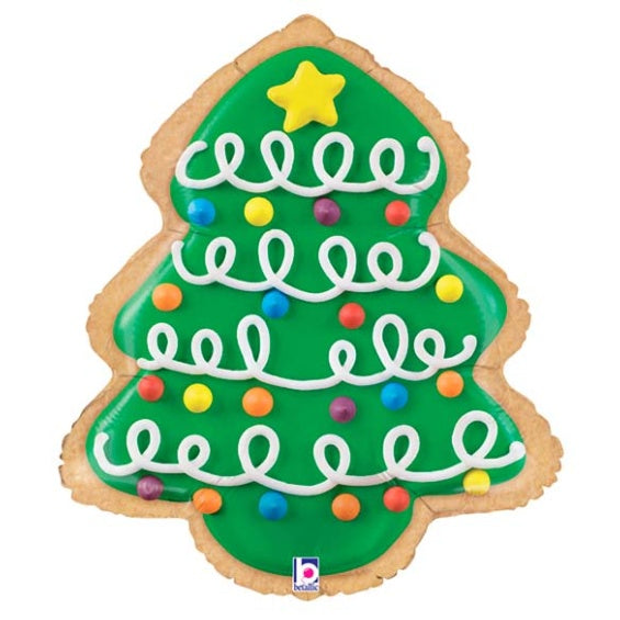 Globo Galleta de árbol de Navidad, Metalizado