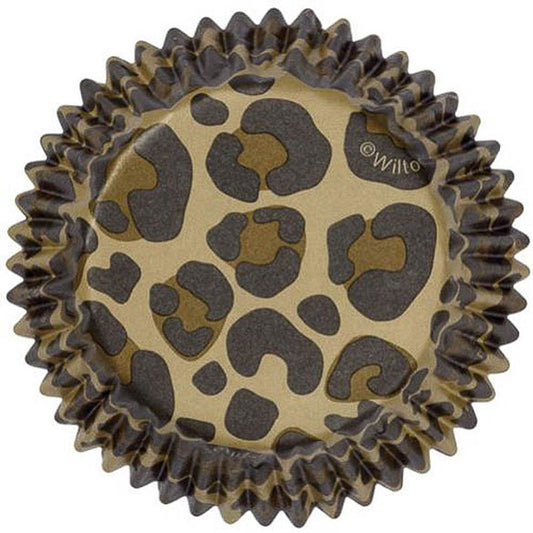 Capsulas de papel para cupcakes leopardo Wilton, ideal para tus celebraciones especiales o fiestas temáticas Pack 36 uds