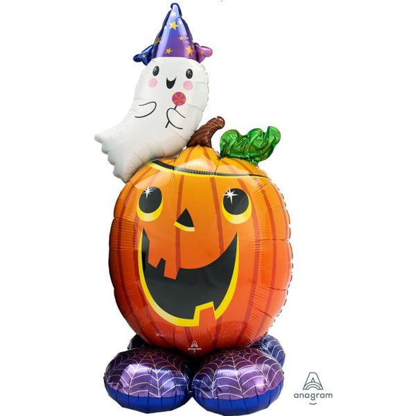 Globo AIRLOONZ Calabaza y Fantasma Halloween para aire