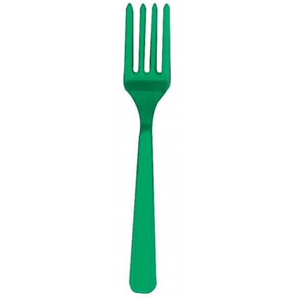 Tenedores de plástico Verde, Pack 10 u.