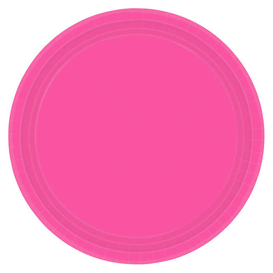 Platos Magenta lisos 23 cm, Pack 8 u.