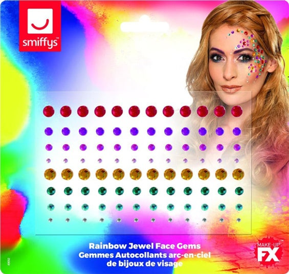 Maquillaje Gemas multicolor para la cara, Pack 100 u.