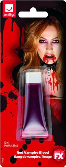 Maquillaje, sangre de vampiro roja en tubo, 10 ml.