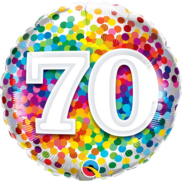 Globo 70 años confeti