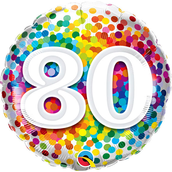 Globo 80 años confeti