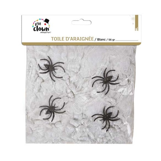 Tela de araña blanca, 56 gramos. Decoración Halloween