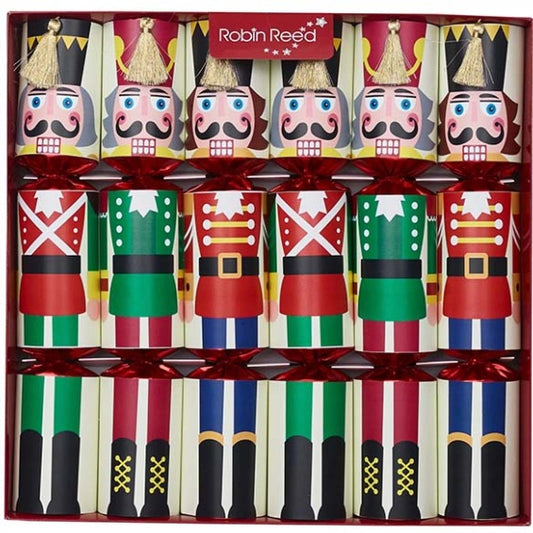 Crackers de Navidad Cascanueces. 33 cm, Pack 6 u.