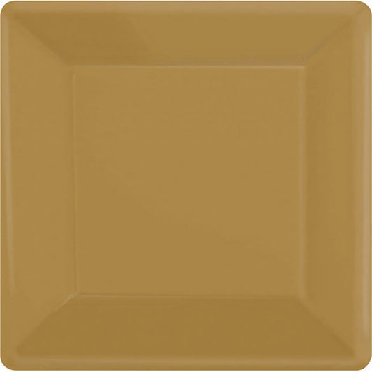 Platos dorados 25 x 25 cm, Pack 20 u.