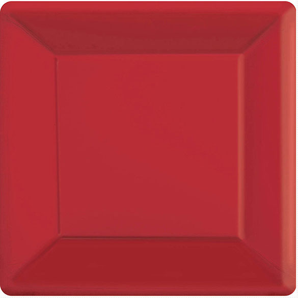 Platos rojos 25 x 25 cm, Pack 20 u.