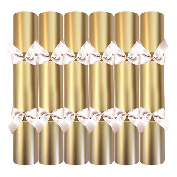 Solid Gold Celebration. Christmas Crackers. 33 cm, Pack 6 u.