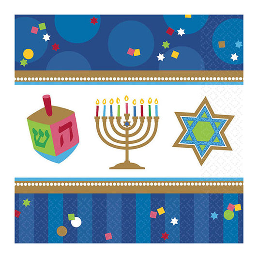 Servilletas modelo Hanukkah 33 x 33 cm, Pack 36 u.