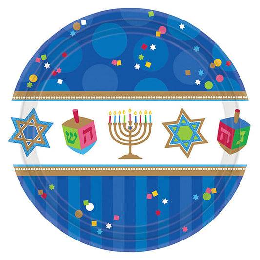 Plato modelo Hanukkah 26 cm, Pack 18 u.