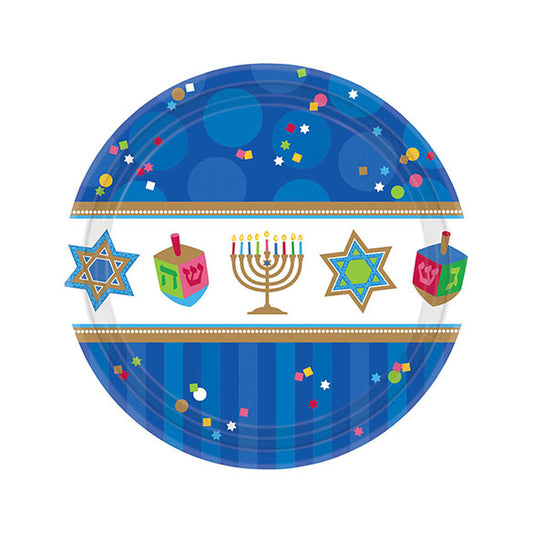 Platos modelo Hanukkah 18 cm, Pack 18 u.